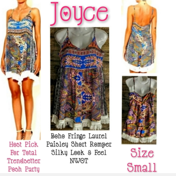 Joyce Leslie Pants - Joyce Romper Size S Bohemian Chic Fringe NWOT